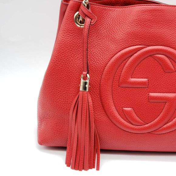 100% Authentic Gucci Soho Medium Red Shoulder Bag - Picture 10 of 16